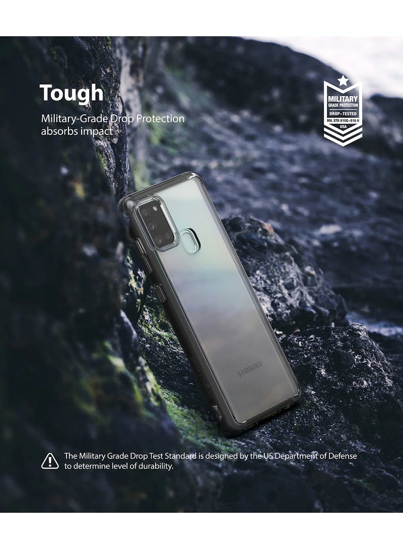 Ringke Fusion Anti Scratch Dual Coating Compatible With Case Augmented Bumper Shockproof Cover Designed For Galaxy A21s Smoke Black - Image 3