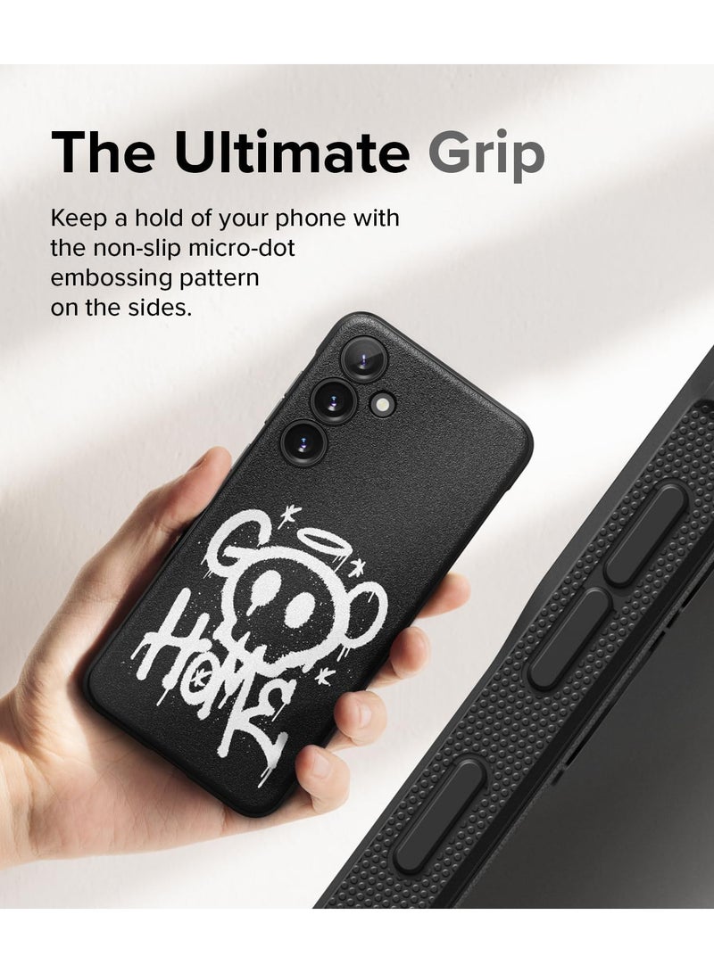 Ringke nyx Design Compatible with Samsung Galaxy S24 Case (2024), [Firm Grip] Non-Slip Anti-Fingerprint Rugged Shockproof Case, Fun Design TPU Phone Cover Black - Image 5