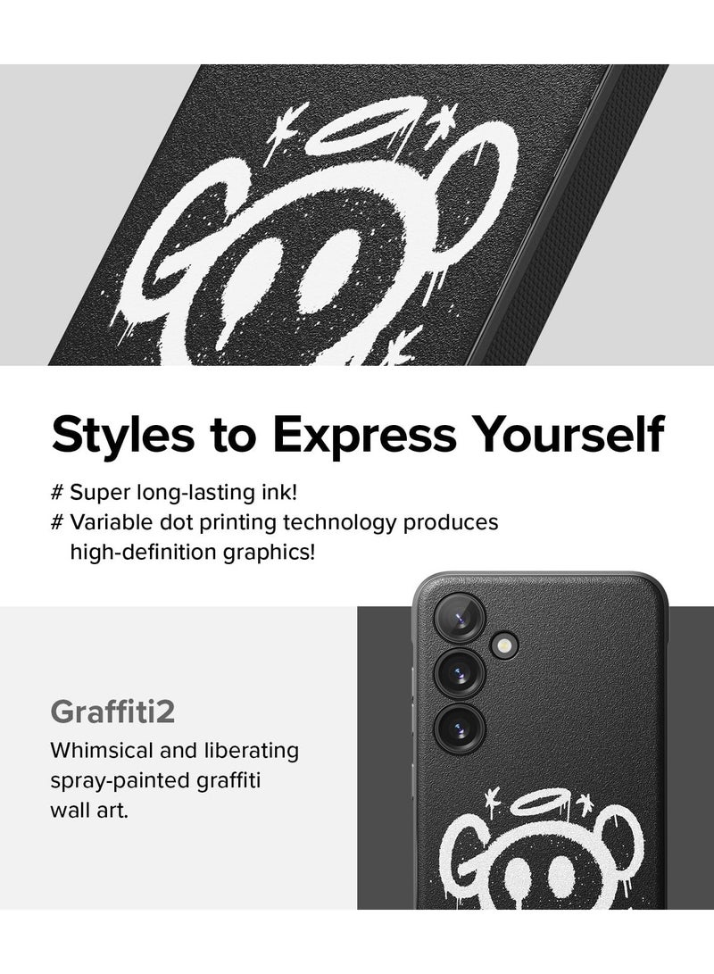 Ringke nyx Design Compatible with Samsung Galaxy S24 Case (2024), [Firm Grip] Non-Slip Anti-Fingerprint Rugged Shockproof Case, Fun Design TPU Phone Cover Black - Image 3