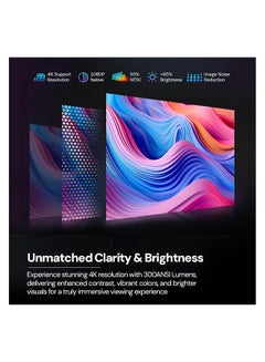وونكت Mini Smart Projector With Android 13.0, Native 1080P, 4K support, 2.4/5G WiFi, Bluetooth 5.0, Auto Focus And Keystone, Home Theater Video Projector WP100 Black  - Image 5