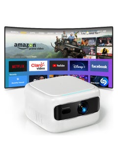وونكت Mini Android Projector With 2.4/5G WiFi And Bluetooth 180 ANSI Lumens Screen Mirroring With Electric Focus Smart Home Video Projector WP102 White  - Image 1