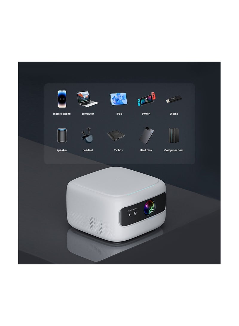 Wownect Mini Android Projector With 2.4/5G WiFi And Bluetooth 180 ANSI Lumens Screen Mirroring With Electric Focus Smart Home Video Projector WP102 White  - Image 4