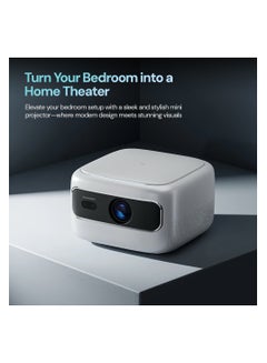 وونكت Mini Android Projector With 2.4/5G WiFi And Bluetooth 180 ANSI Lumens Screen Mirroring With Electric Focus Smart Home Video Projector WP102 White  - Image 2