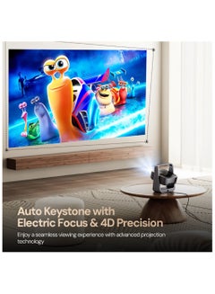Wownect Latest Android 13.0 Mini Android Projector With Wi-Fi And Bluetooth 180 ANSI Lumens Electric Focus, Portable Smart Projector With Built-in Apps for Outdoor Home Theater WP101 Black  - Image 5