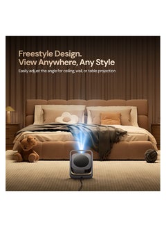 وونكت Latest Android 13.0 Mini Android Projector With Wi-Fi And Bluetooth 180 ANSI Lumens Electric Focus, Portable Smart Projector With Built-in Apps for Outdoor Home Theater WP101 Black  - Image 3