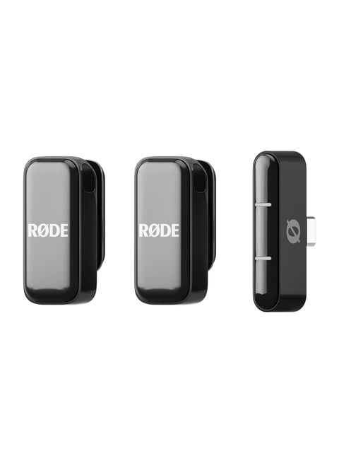 Wireless Micro - Compact Wireless Microphone, Two Mics with Charge Case for Smartphone Content Creation - USB-C Wireless Micro C -Black Black