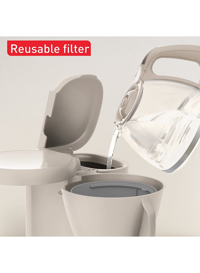 Tefal Morning Filter Coffee Maker with Permanent Filter | Swivel Filter | Holder with Ergonomic Handle| Large Water Tank | 1.25 L 1000 kW CM2M1B27 Grey  - Image 4