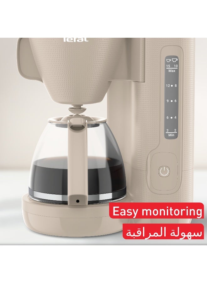 Tefal Morning Filter Coffee Maker with Permanent Filter | Swivel Filter | Holder with Ergonomic Handle| Large Water Tank | 1.25 L 1000 kW CM2M1B27 Grey - Image 4