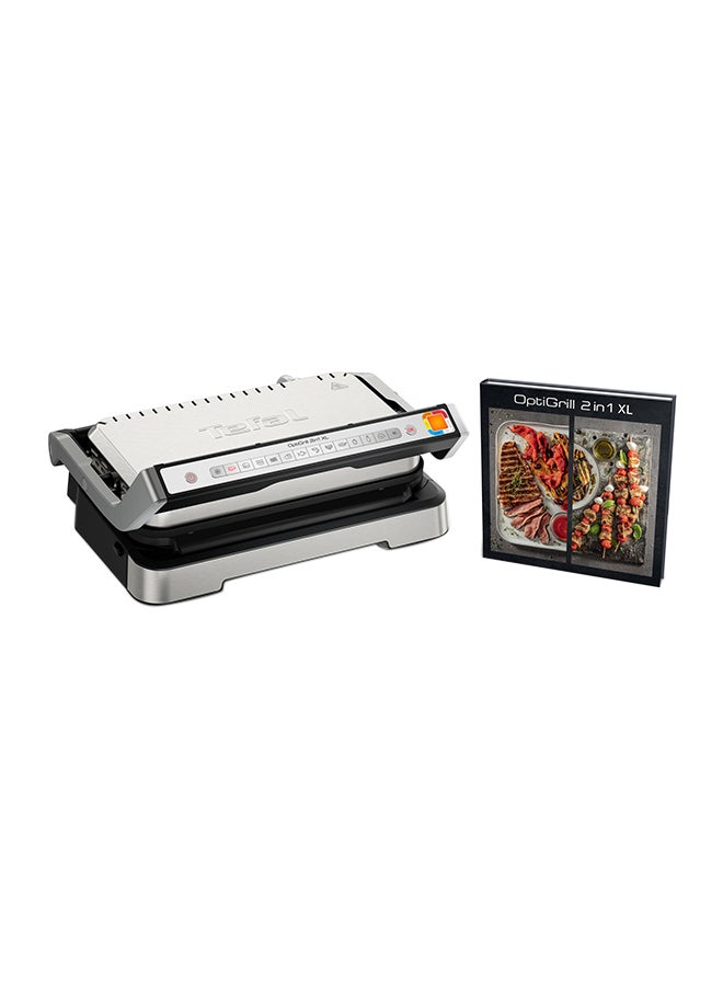 Tefal OptiGrill 2in1 XL | Perfect Results | No Monitoring | Easy to Clean | Dedicated App | Juice tray | Healthier Grilling | 2000 kW GC78MD28 Stainless Steel / Silver  - Image 1