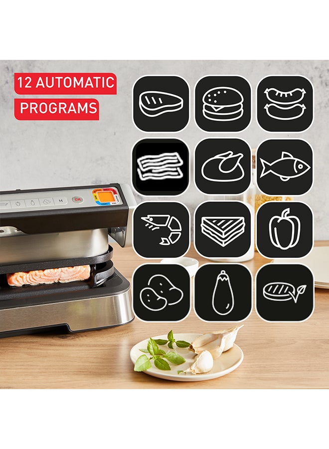 Tefal OptiGrill 2in1 XL | Perfect Results | No Monitoring | Easy to Clean | Dedicated App | Juice tray | Healthier Grilling | 2000 kW GC78MD28 Stainless Steel / Silver  - Image 4