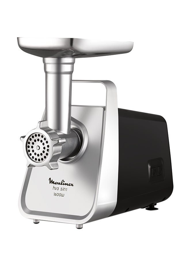 Moulinex - HV3 5IN1 MEAT MINCERS | Versatile | 3 grids | Metal tray | carrying handle | rubber feet | 1.9 kg 1600 kW ME308827 Silver - Image 1