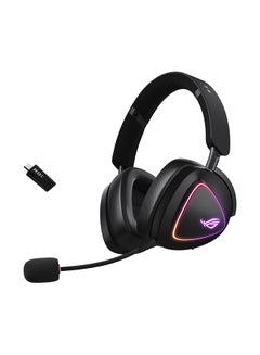 أسوس ROG Delta II Wireless Gaming Headset (BT, ROG SpeedNova 2.4GHz, 3.5mm, 50mm Titanium-Plated Drivers, 10mm Super-Wideband Mic, 110HR Battery, DualFlow Audio, for PC, Switch, PS5, Xbox)- Black  - Image 1