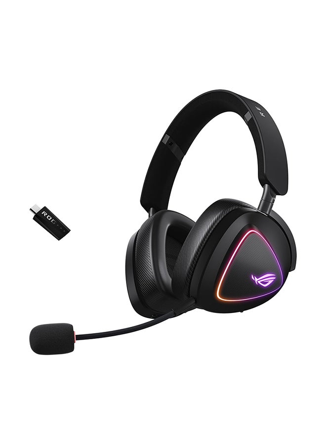 أسوس ROG Delta II Wireless Gaming Headset (BT, ROG SpeedNova 2.4GHz, 3.5mm, 50mm Titanium-Plated Drivers, 10mm Super-Wideband Mic, 110HR Battery, DualFlow Audio, for PC, Switch, PS5, Xbox)- Black  - Image 1