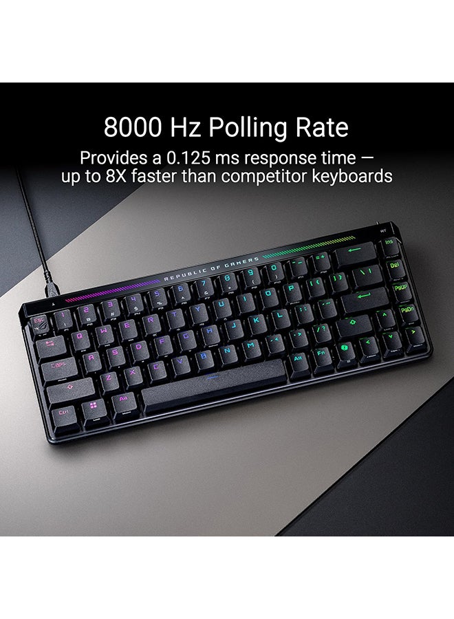 ASUS ROG Falchion Ace HFX Analogue Gaming Keyboard DE QWERTZ Layout, 65% Form Factor, ROG HFX Magnetic Switches, Rapid Trigger Toggle Speed, Speed Tap Mode, Touch Panel, 8000 Hz, 2 x Type-C Ports  - Image 2
