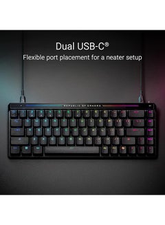 أسوس ROG Falchion Ace HFX Analogue Gaming Keyboard DE QWERTZ Layout, 65% Form Factor, ROG HFX Magnetic Switches, Rapid Trigger Toggle Speed, Speed Tap Mode, Touch Panel, 8000 Hz, 2 x Type-C Ports  - Image 3
