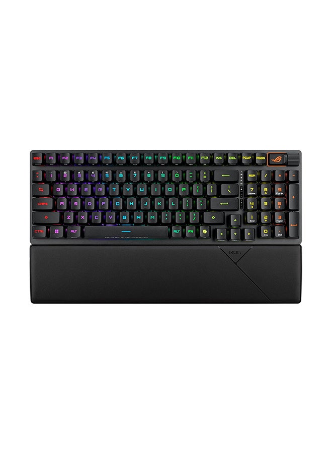 أسوس - ROG Strix Scope II 96 RX Wireless Gaming Keyboard, Tri-Mode connection, Pre-lubed ROG RX Blue Optical Switches, dampening foam, additional ROG-themed ABS keycaps, AR layout - Image 1