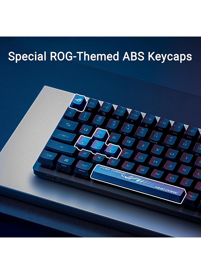 أسوس - ROG Strix Scope II 96 RX Wireless Gaming Keyboard, Tri-Mode connection, Pre-lubed ROG RX Blue Optical Switches, dampening foam, additional ROG-themed ABS keycaps, AR layout - Image 1