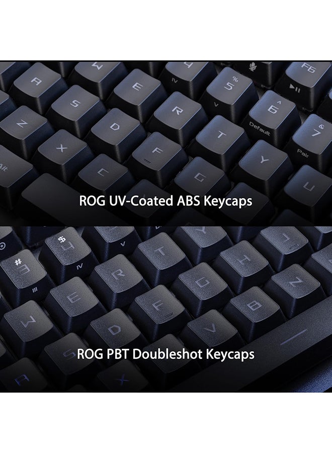 أسوس - ROG Strix Scope II 96 RX Wireless Gaming Keyboard, Tri-Mode connection, Pre-lubed ROG RX Blue Optical Switches, dampening foam, additional ROG-themed ABS keycaps, AR layout - Image 1