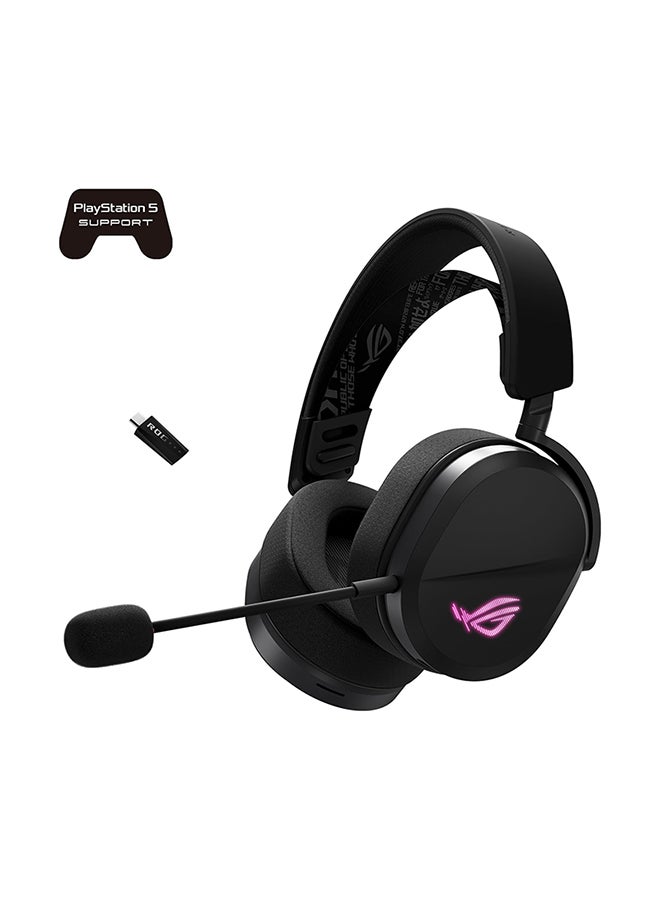 أسوس ROG Pelta Wireless RGB Gaming Headset ROG SpeedNova, Bluetooth, 2.4GHz, USB-C, 50mm ROG Titanium Membrane Drivers, 10mm Super Broadband Boom Microphone, 309g Lightweight, Aura Sync RGB  - Image 2