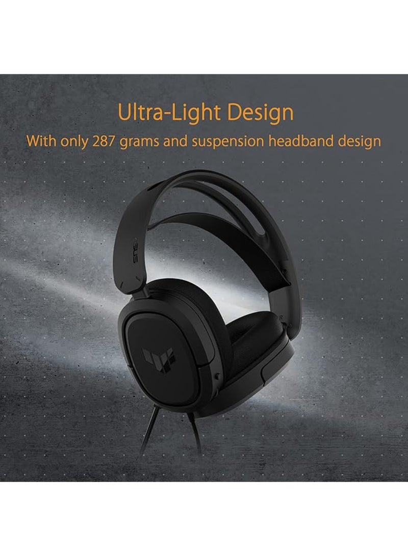 ASUS - A302 TUF Gaming H1 Wired Headset | Discord Certified Mic, 7.1 Surround Sound, 40Mm Drivers, 3.5Mm, Lightweight, For Pc, Switch, Ps4, Ps5, Xbox One, Xbox Series X | S, And Mobile Devices - Image 1
