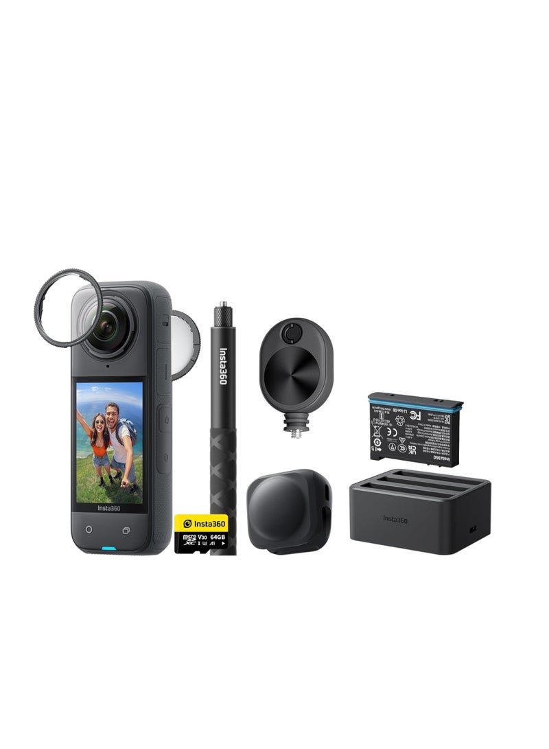 Insta360 X4 Ultimate Bundle - 8K & 5.7K60fps 360° Video, 4K60fps Action Cam, Invisible Selfie Stick, Easy Reframing  - Image 1