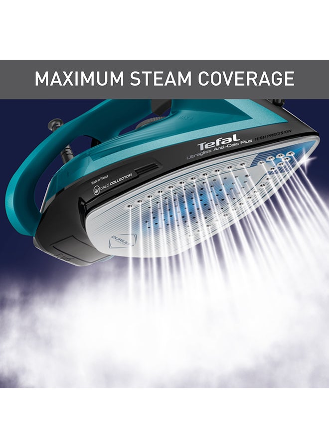 تيفال Ultragliss Plus Steam Iron | 50 g/Minute Cont. Steam Output | 260 g/Minute Steam Burst | Exceptional Glide | Safety Auto-Off | Made in France | 270 ml 2800 kW FV6848G0 Black Glama / Maldives Metal  - Image 4