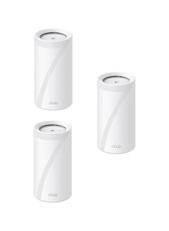 TP-LINK Tri-Band WiFi 7 BE19000 Whole Home Mesh System, 12-Stream 22 Gbps, 10G + 2.5G Ports Wired Backhaul, 8 High-Gain Antennas | VPN, AI-Roaming, 44 MU-MIMO (1-Pack x 3) Deco BE85 White  - Image 1