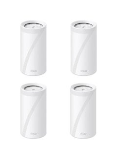 TP-LINK Tri-Band WiFi 7 BE19000 Whole Home Mesh System, 12-Stream 22 Gbps, 10G + 2.5G Ports Wired Backhaul, 8 High-Gain Antennas | VPN, AI-Roaming, 44 MU-MIMO (1-Pack x 4) Deco BE85 White  - Image 1