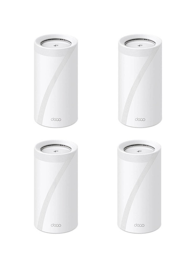 TP-LINK Tri-Band WiFi 7 BE19000 Whole Home Mesh System, 12-Stream 22 Gbps, 10G + 2.5G Ports Wired Backhaul, 8 High-Gain Antennas | VPN, AI-Roaming, 44 MU-MIMO (1-Pack x 4) Deco BE85 White - Image 1