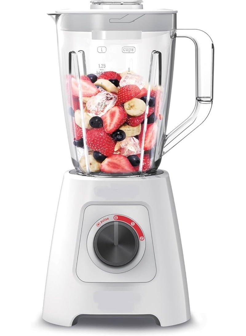 مولينكس - Blender 800 Watt 2 Liters (1.25L Net) Grinder and Chopper White LM4231EG. 1.25 L 800 W LM4231EG White - Image 1