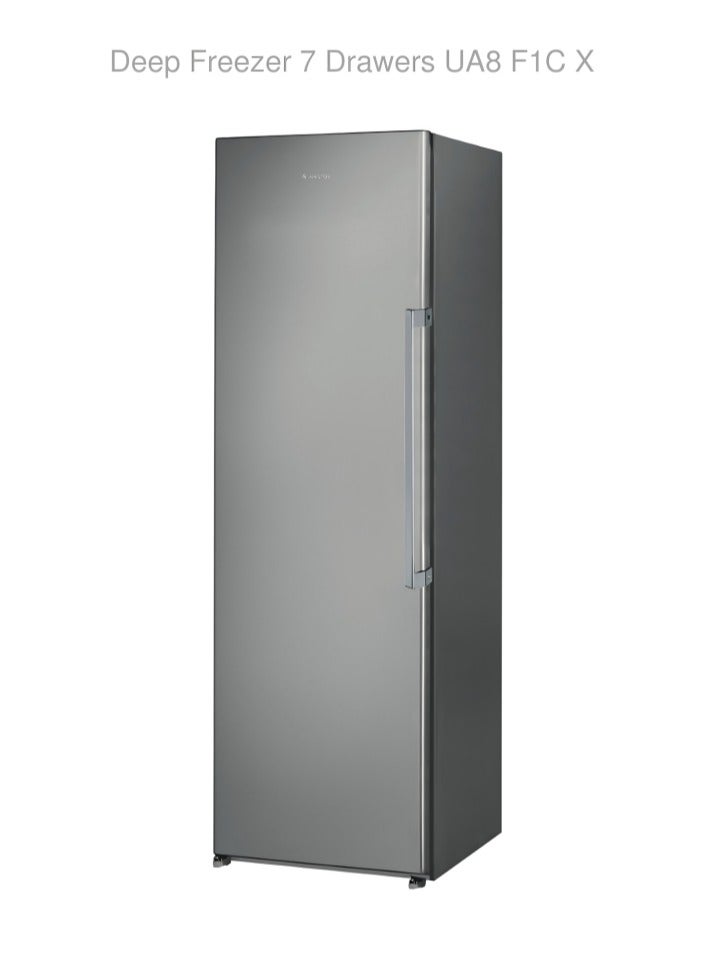 Ariston Digital Deep Freezer, 7 Drawers, 260 Liters, Silver – UA8 F1C X 260 L 2000 W UA8 F1C X silver - Image 1