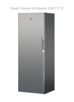 Indesit Free Standing Freezer 6 Drawers, 222 Liters, Silver – UI6 F1T S 222 L 2000 W UI6 F1T S silver