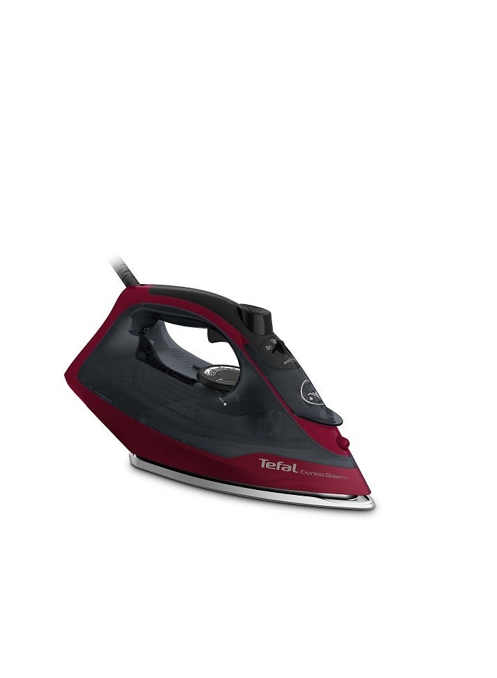 تيفال - Tefal Express Steam+ BLACK GLAMA - Steam Iron - 2600W - Ceramic X- Glide Soleplate Technology - Auto Off - Continuous Steam Output up to 45 g/minute - Steam Boost up to 210 g/minute - FV2869E2 270 ml 2600 W FV2869E2 BLACK GLAMA - Image 1