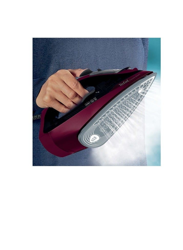 تيفال - Tefal Express Steam+ BLACK GLAMA - Steam Iron - 2600W - Ceramic X- Glide Soleplate Technology - Auto Off - Continuous Steam Output up to 45 g/minute - Steam Boost up to 210 g/minute - FV2869E2 270 ml 2600 W FV2869E2 BLACK GLAMA - Image 1