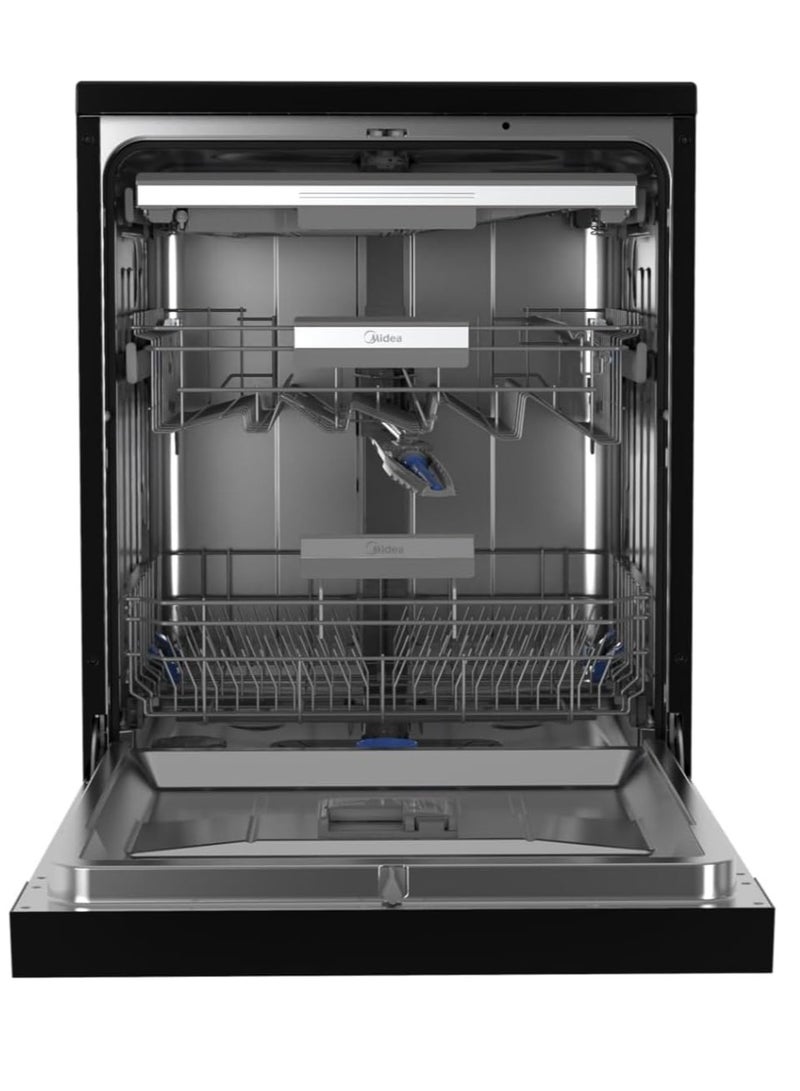 مديا Dishwasher 14 Place Ion Dish Fresh Technology Dual zone Wash Auto Open 6-Programs WIFI Black MDWEF1433D(B)-WI-EG MDWEF1433D(B)-WI-EG Black  - Image 4