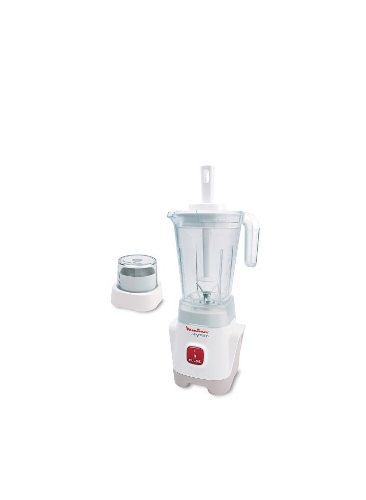 مولينكس - Moulinex Blender Genuine, 400 watt, 1.5 liters jar capacity, with Grinder - LM2411EG 1.5 L 400 W LM2411EG White - Image 1