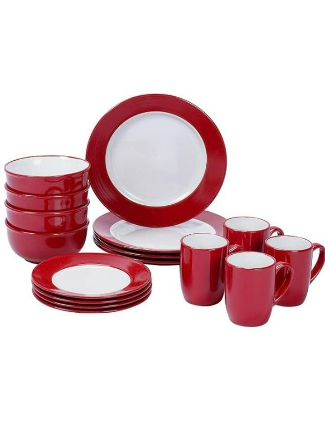 رويال فورد RoyalFord  16-Pieces Stoneware Dinner Set , Multicolor multicolor  - Image 1