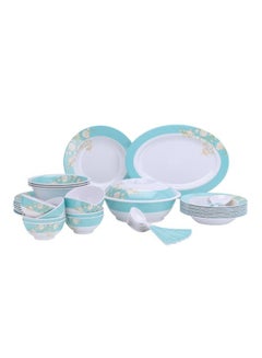 ديلكاسا 40pcs Melamine Ware Dinner Set  | Lightweight | Chip Resistant | Dishwasher-Safe | Elegant Design | Superior Quality | Plates, Dishes, Bowls, Spoons, Service For 6 White  - Image 1