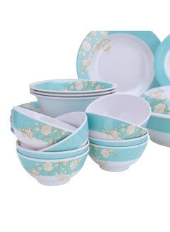 ديلكاسا 40pcs Melamine Ware Dinner Set  | Lightweight | Chip Resistant | Dishwasher-Safe | Elegant Design | Superior Quality | Plates, Dishes, Bowls, Spoons, Service For 6 White  - Image 4