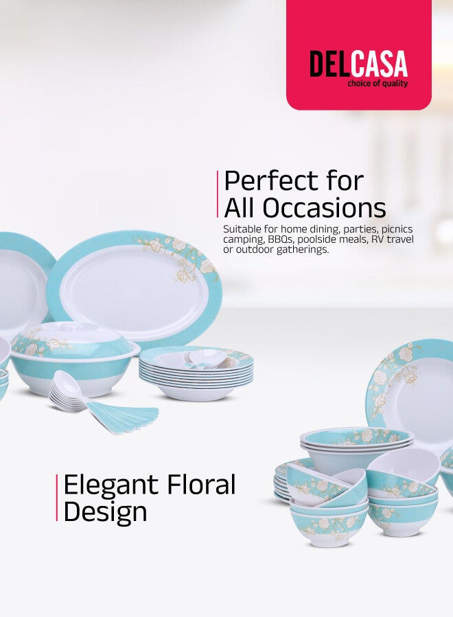 ديلكاسا طقم عشاء مكون من 40 قطعة من الميلامين | خفيف الوزن | مقاوم للتشقق | آمن في غسالة الصحون | تصميم أنيق | جودة عالية | أطباق، أطباق حساء، سلطانيات، ملاعق، خدمة لـ 6 أشخاص - Image 3