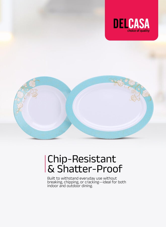 ديلكاسا طقم عشاء مكون من 40 قطعة من الميلامين | خفيف الوزن | مقاوم للتشقق | آمن في غسالة الصحون | تصميم أنيق | جودة عالية | أطباق، أطباق حساء، سلطانيات، ملاعق، خدمة لـ 6 أشخاص - Image 2