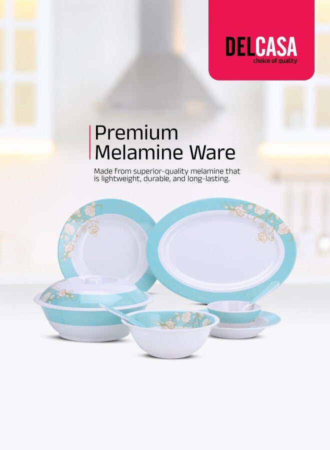 ديلكاسا طقم عشاء مكون من 40 قطعة من الميلامين | خفيف الوزن | مقاوم للتشقق | آمن في غسالة الصحون | تصميم أنيق | جودة عالية | أطباق، أطباق حساء، سلطانيات، ملاعق، خدمة لـ 6 أشخاص - Image 4
