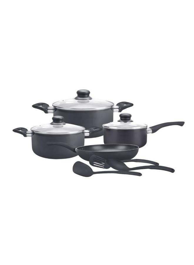 رويال فورد طقم أواني طهي و قدورغير لاصقة مكون من 10 قطع مصنوع من الألمنيوم عالي الجودة، بسطح خارجي مقاوم للحرارة وطبقتين متينتين من الطلاء غيراللاصق 54.5x33x20 cm - Image 1