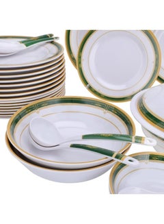 ديلكاسا 54pcs Melamine Ware Dinner Set | Lightweight | Chip Resistant | Dishwasher-Safe | Elegant Design | Superior Quality | Plates, Dishes, Bowls, Spoons, Service For 6  - Image 4