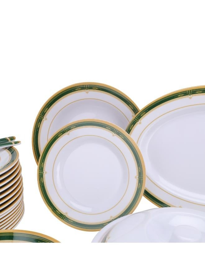 DELCASA 54pcs Melamine Ware Dinner Set | Lightweight | Chip Resistant | Dishwasher-Safe | Elegant Design | Superior Quality | Plates, Dishes, Bowls, Spoons, Service For 6  - Image 5