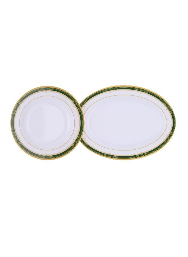 DELCASA 54pcs Melamine Ware Dinner Set | Lightweight | Chip Resistant | Dishwasher-Safe | Elegant Design | Superior Quality | Plates, Dishes, Bowls, Spoons, Service For 6  - Image 3