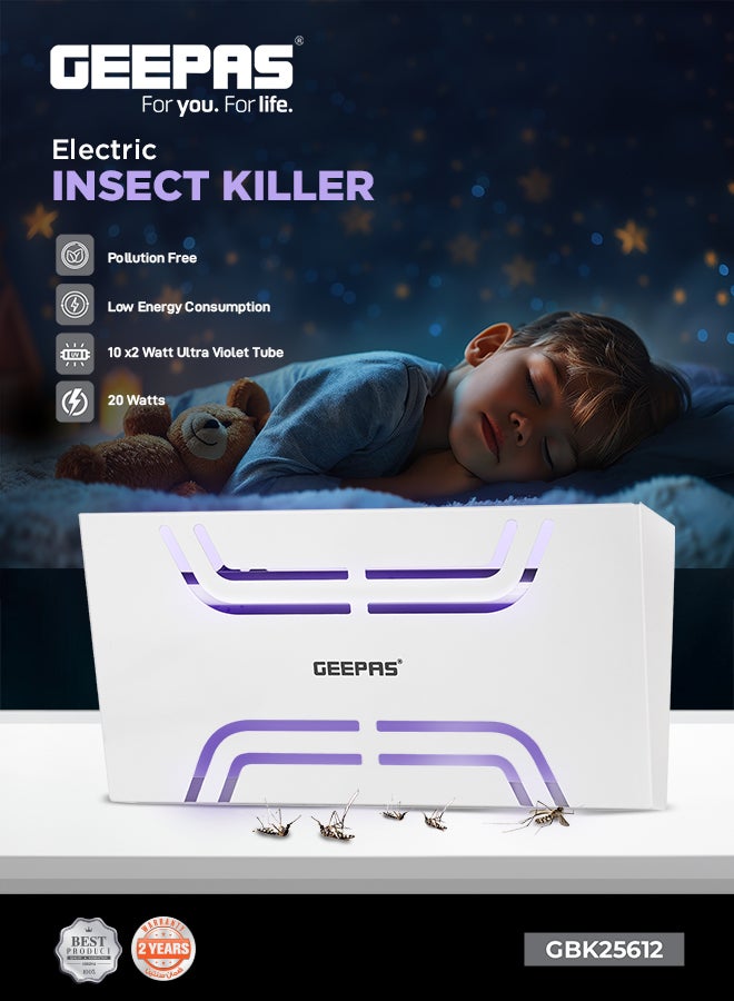 GEEPAS Electric Insect Killer 20 W Ultra Violet Tube | Pollution Free Automatic Pest Killer | Advanced Technology | No Toxic Fumes | Low Power Consumption GBK25612 20 W GBK25612 Silver  - Image 1