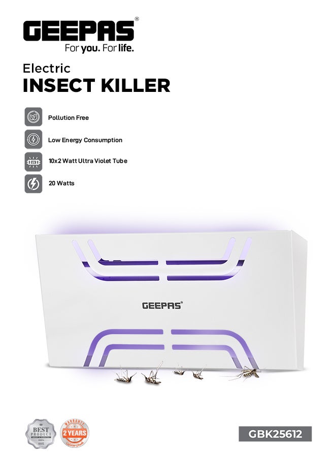 GEEPAS Electric Insect Killer 20 W Ultra Violet Tube | Pollution Free Automatic Pest Killer | Advanced Technology | No Toxic Fumes | Low Power Consumption GBK25612 20 W GBK25612 Silver  - Image 5