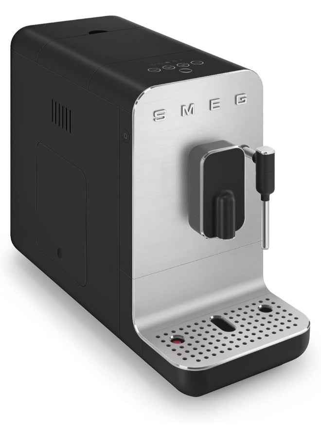 smeg 50’S Retro Style Bean To Cup Coffee Machine With Milk Frother, 8 Beverage Settings, Multiple Grind Functions, Adjustable Water Hardness, Matt Black, 1 Year Warranty 1350 W BCC12BLMUK Matt Black - Image 4