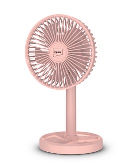 Impex Mini Fan 5 Inch Rechargeable with 3600mAh Battery, Strong Wind Force, Type C Charging Port, 3-Stage Speed Control, Rotary Design, Portable Cooling, 5V DC Input Breeze D5 Pink  - Image 1